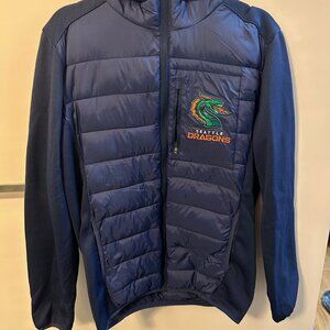 G-III Sports Seattle Dragons Hooded Puffer Jacket Coat Size Small Navy Blue